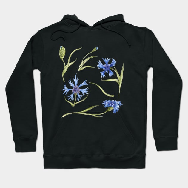 set of blue flowers_4 Hoodie by lisenok